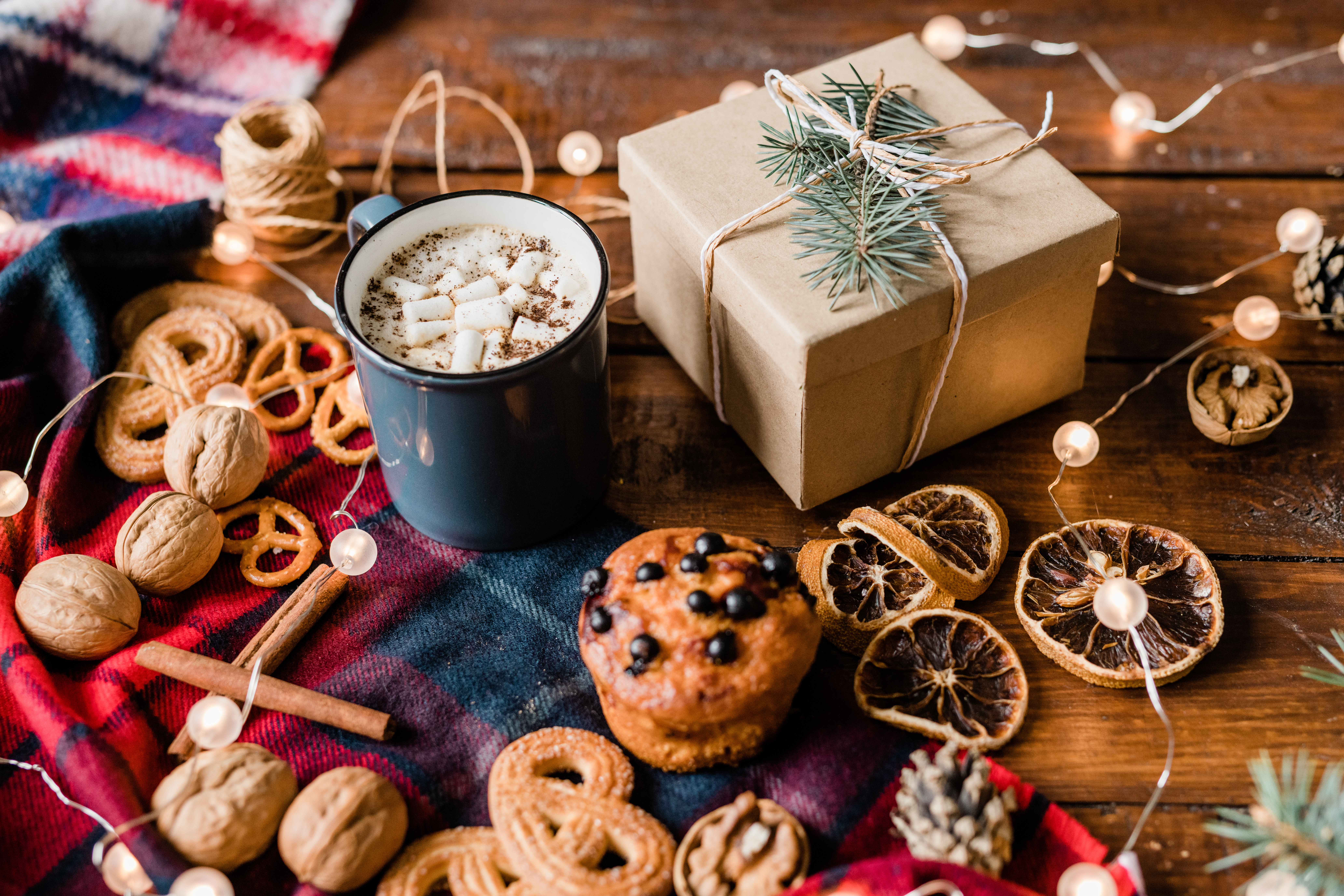 Christmas gifts and snacks